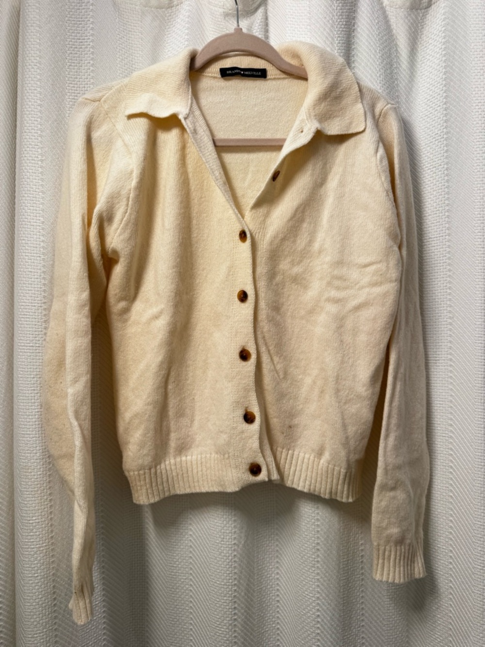 Brandy Melville Cream Collared Button Cardigan